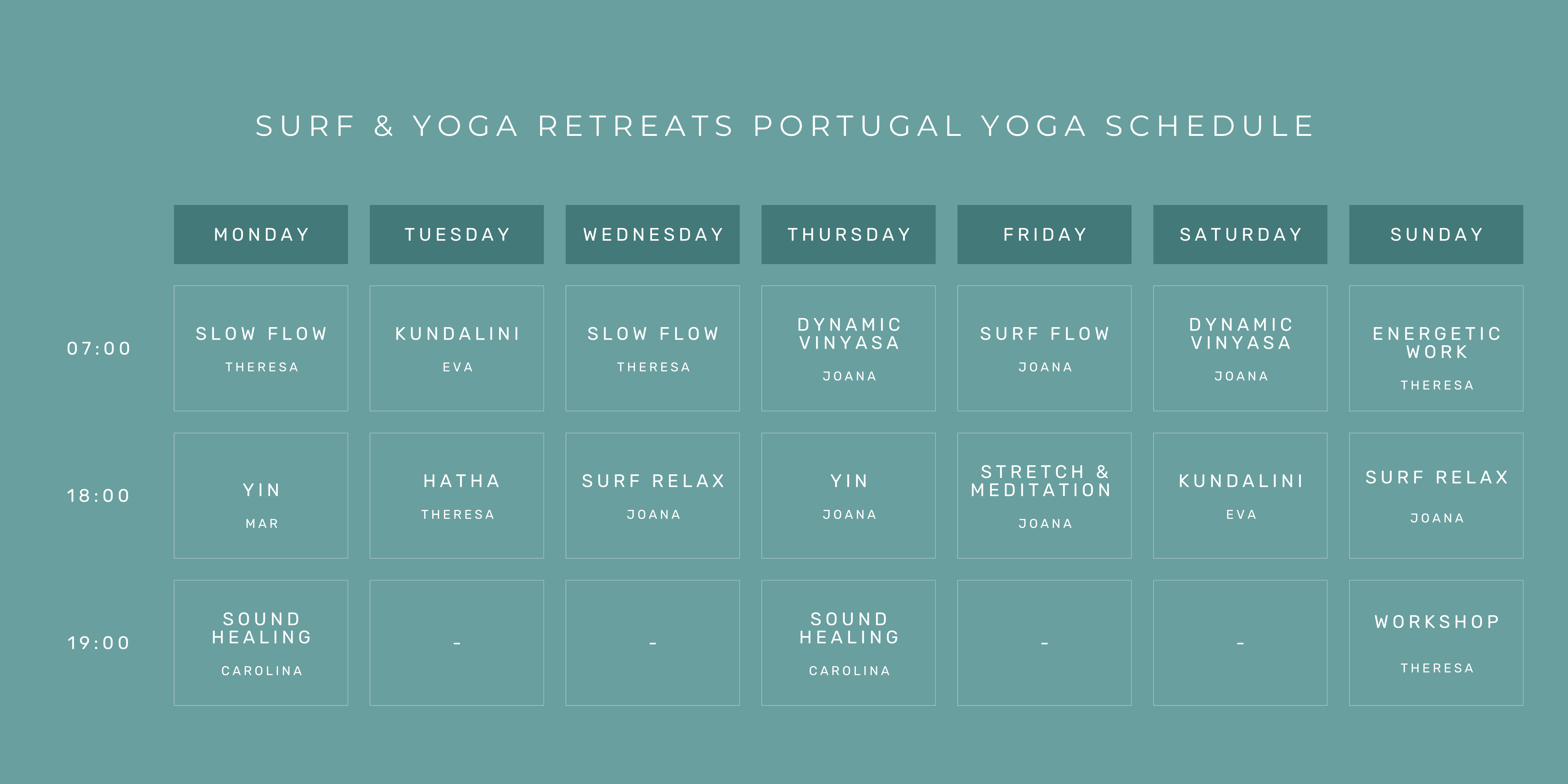 Yoga Schedule Portugal